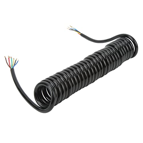 Cable en Espiral de Extensión para Remolque, 12,8 Pies, 20 AWG, 7 Núcleos, para Grúa, RV, Cobre de Poliuretano Cover