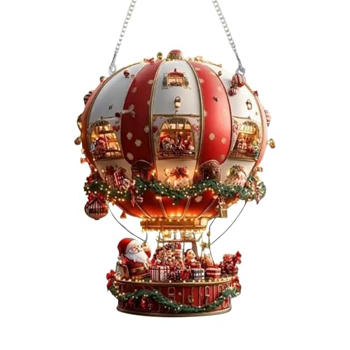 Pendentif acrylique 2D Père Noël en ballon déco fantastique