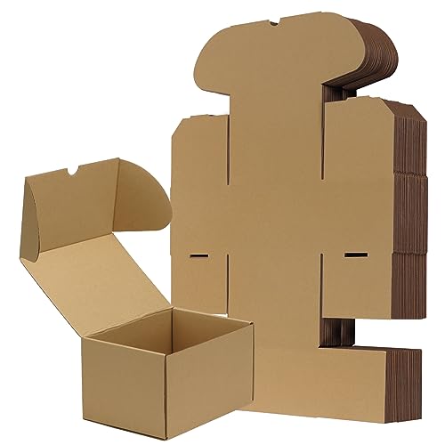 Image of RLAVBL 7x5x4 Shipping Boxes Set of 25, Brown Corrugated Cardboard Box for Packing, Mailing, Business