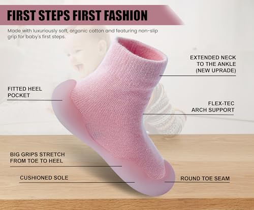 Dookeh Baby Shoes Boys Girls First Walking Shoes Non Slip Soft Sole Sneakers Toddler Infant Babygirl Sock Shoes  thumb #3
