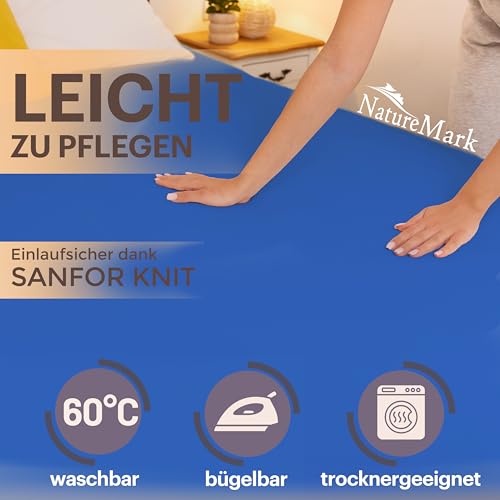 NatureMark 2er Pack Jersey Spannbettlaken, Spannbetttuch 100% Baumwolle in vielen Größen und Farben MARKENQUALITÄT ÖKOTEX Standard 100… – Ansicht 4