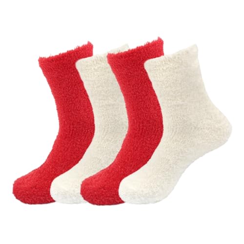 Image of BambooMN Women's Super Soft and Cozy Feather Light Fuzzy Socks - Multiple Color Options - Two Sizes - Value Packs