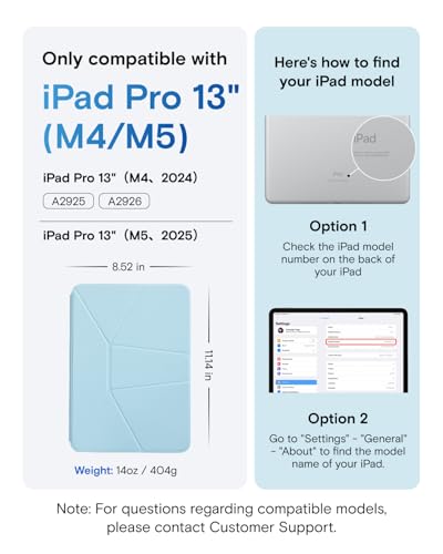 Image of MOFT Dynamic Folio Case for iPad Pro 13-inch(M5 2025 /M4 2024), Slim Magnetic Stand Case with 20+ Viewing Angles, Auto Wake /Sleep, Ultra Thin, Soothing Mist x Misty Cove