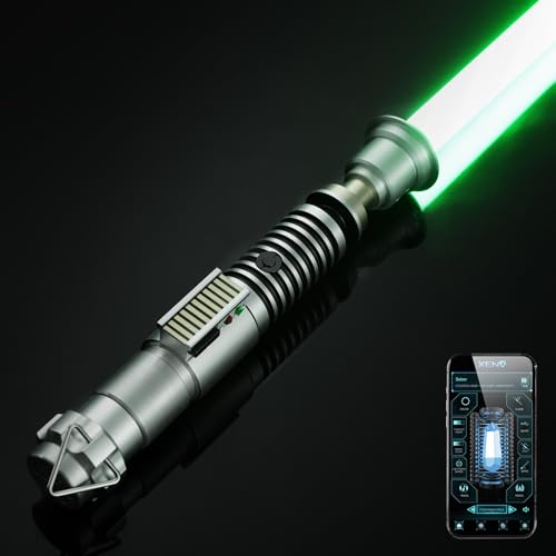 AthlChamp Upgraded APP Control Heavy Dueling Saber for Adults with Saber Stand Heavy Metal Hilt & Thick Blade 16 Sound Effects & Infinite Colour Change (RGB-059)