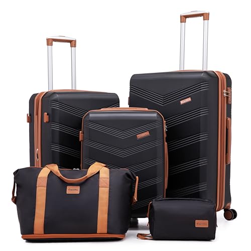 CONCEPTEN Expandable Luggage Sets 5 Piece, Hard Case