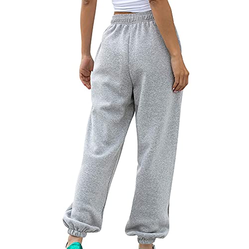 Women's Sweatpants Elastic High Waisted Drawstring Cinch Bottom Joggers Baggy Casual Lounge Trousers with Pockets4