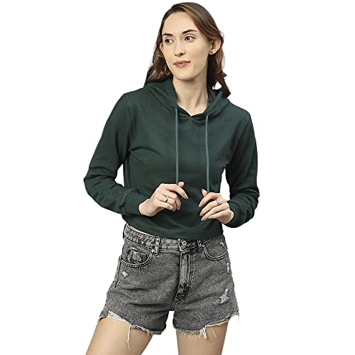 Image of HIGH Star Women's Fleece Solid Hooded Neck Sweatshirt