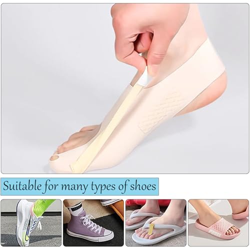 Guyode 2 Stück Hallux Valgus Korrektur mit Rutschfestem Fersenriemen Ergonomisches, Wissenschaftlich Proportionierte Stoffe Zehenspreizer Hallux Valgus für Männer und Frauen (L, 40-45)