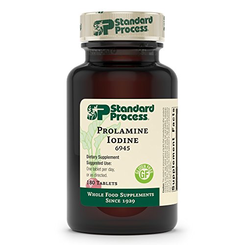 Standard Process Prolamine Iodine - Thyroid Support with Prolamine Iodine, Calcium Lactate, Iodine, Calcium, and Magnesium Citrate - 180 Tablets