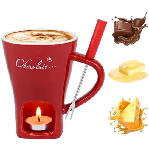Sweet Fondue Cup Set with Fork and Candles