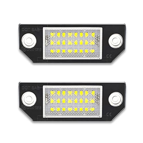 OneGas Lot de 2 feux de plaque d'immatriculation LED sans erreur pour pare-chocs arrière compatible avec Ford Focus MK2 C-Max 2003-2010 6500 K Blanc 12 V