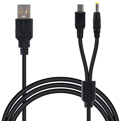 Link-e : Cable Chargeur USB de Remplacement 2 en 1 Compatible avec la Console Sony PSP 1000, 2000 et 3000 (Alimentation et Transfert de Données)