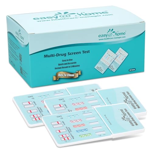 Easy@Home 5 Panel Urine Drug Test Kit [25 Pack] - THC/Marijuana, Cocaine, OPI, AMP, BZO All Drugs Testing Strips in One Kit - Home Use Drug Detox Tests with Results in 5 Mins #EDOAP-754