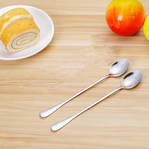 Axiaolu 6 PIECES SILVER Long Handle Spoons,7.6-Inch Ice Tea Spoon, Coffee Stirrers,Ice Cream Spoon, Axiaolu Premium Stainless Steel Coffee Spoons, Cocktail Stirring Spoons, Set Of 6  thumb #2