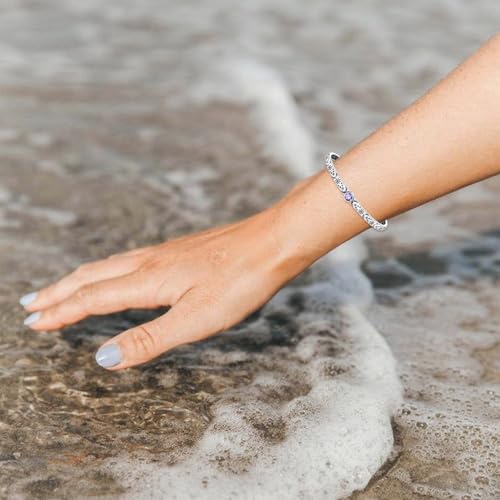 Amethyst Sun Moon Star Cuff Bracelet Sterling Silver Adjustable Bohemian Bangle, February Birthstone Jewelry Christmas Birthday Gift for Her3