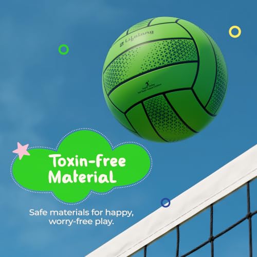 Image of Lifelong Mini Volleyball for Kids | Soft PVC Volleyball | Lightweight | Indoor & Outdoor Play | Beach, Pool & Playground | Green | 5.8 inches