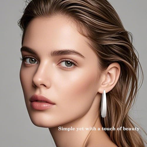 Surgical Stainless Steel Bar Earrings for Women - Long Thread Dangle Earrings - Threader Drop Earrings - Hypoallergenic and Safe for Sensitive Ears4