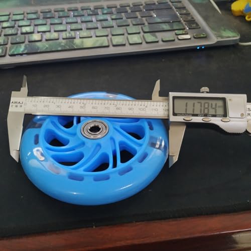 Ruedas de entrenamiento luminosas Mipcase para bicicleta, ruedas de bicicleta brillantes de PU con rodamientos, juego de 2 piezas, azul, accesorios para bicicleta para equilibrio y seguridad miniatura 3
