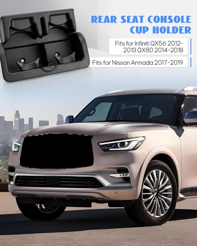 Portavasos para consola trasera para Infiniti QX56 2012-2013 y Nissan Armada 2017-2019 miniatura 2