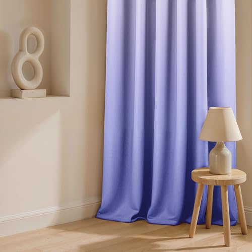 Image of Ultimate Trends Room Darkening Ombre Curtain | Polyester Gradient | Room Doors and Window| 6 FEET Pack of 2,Lavender