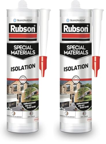 Mastic Rubson transparent isolation thermique et phonique lot de 2 cartouches de 280 ml
