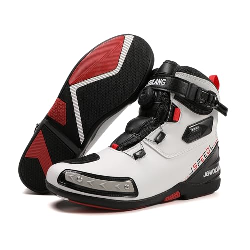 TEOKJ Motorcycle Shoes for Men and Women, Reinforced Street Riding Shoes with MOZ Closure System,