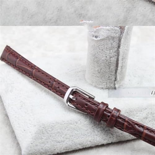 Leather Watchband For Girls And Student Watch Band Black Brown Red White Blue Strap3