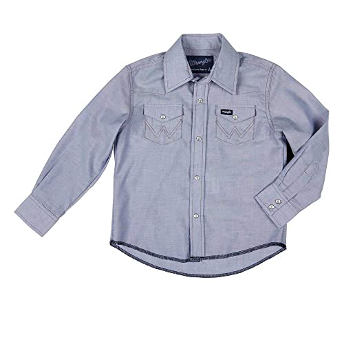 Wrangler Boy's Long Sleeve White Snap Shirt