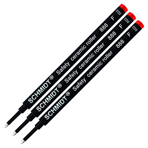 3 Pack - Schmidt 888 Red Fine Rollerball Refill