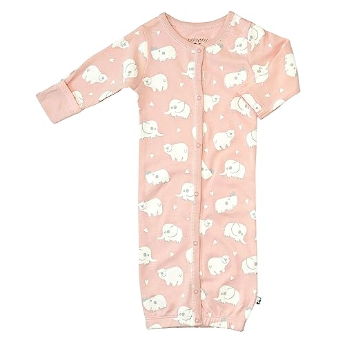 Image of Babysoy Unisex Baby Long Sleeve Gown Sleep Sack, Ultra Soft Nightgown, Newborn Reversible Mittens