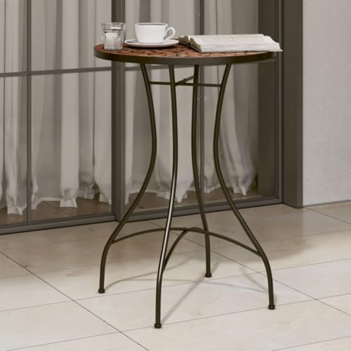 Sophrelle Table de Bistro mosaïque Terre Cuite Ø50x70 cm céramique,Tables de Jardin,11.5kg-4003398
