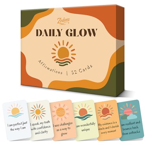 ZEDORA Daily Glow Affirmation Cards - 52 Cards