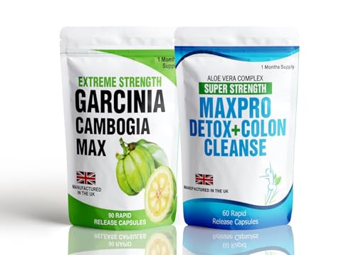 1 x 90 Garcinia Cambogia Plus 1 x 60 Colon Cleanse Clean Weight Loss Detox Supplement Slimming Diet Pills Free Meal Plan & Dieting Tips
