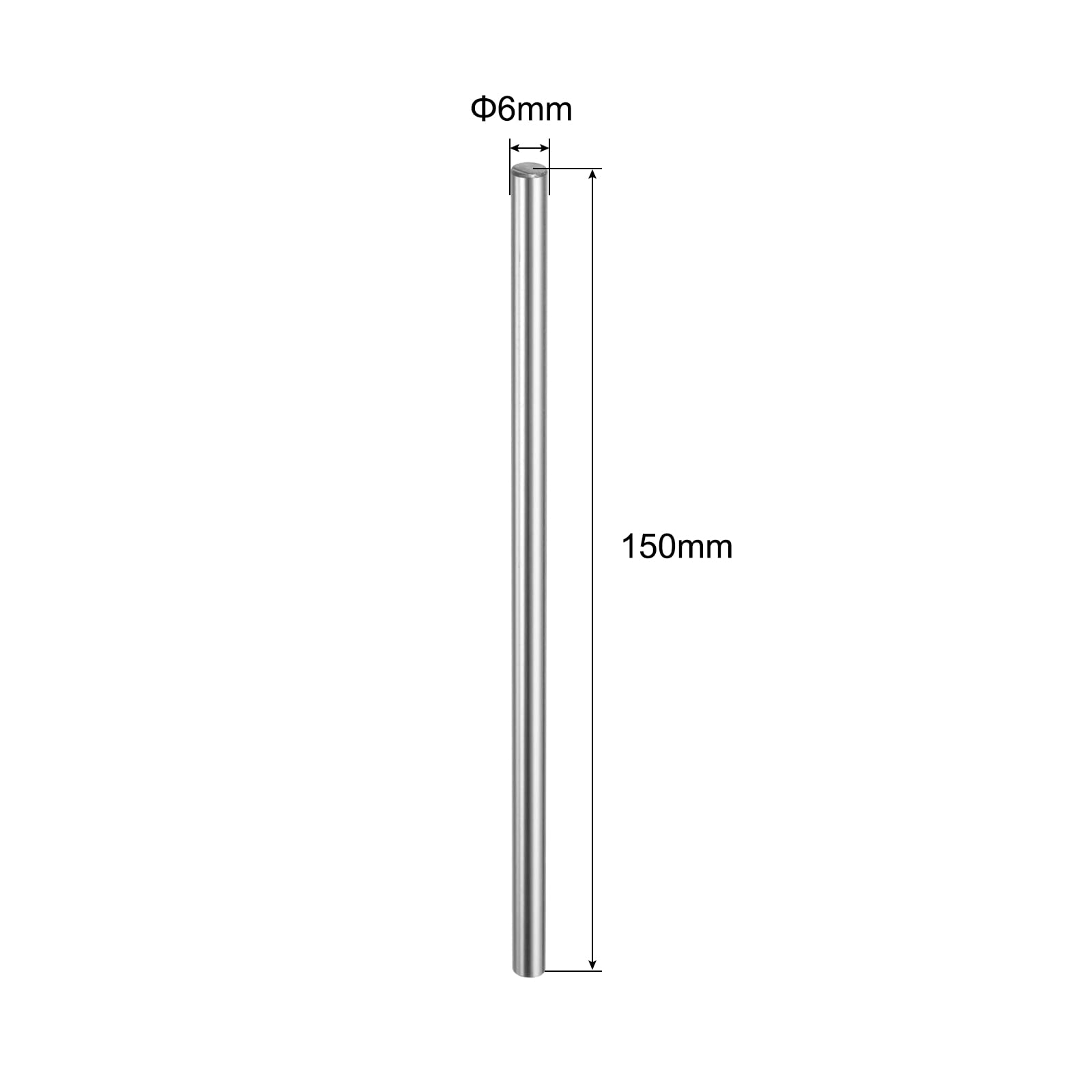 uxcell 4 Pcs Linear Motion Rod Shaft Guide 6mm x 150mm (0.236