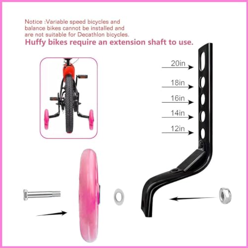 Image of Training Wheels for12 /14 /16 /18 /20 Inch Bicycle,Flash Mute Wheel | Flash Mute upgraded style Safely thickened