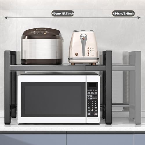 Étagère pour four à micro-ondes en acier durable et extensible - 4