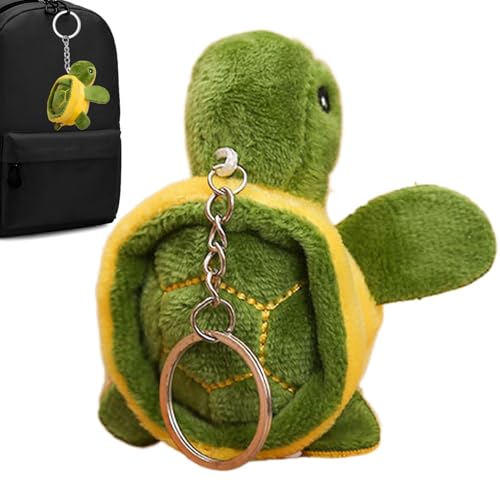 Llavero de tortuga de dibujos animados, llavero portátil de felpa de tortuga, bonito llavero de felpa de animales, llavero ligero con colgante de bolsa, accesorios para niños y adultos, Multicolor