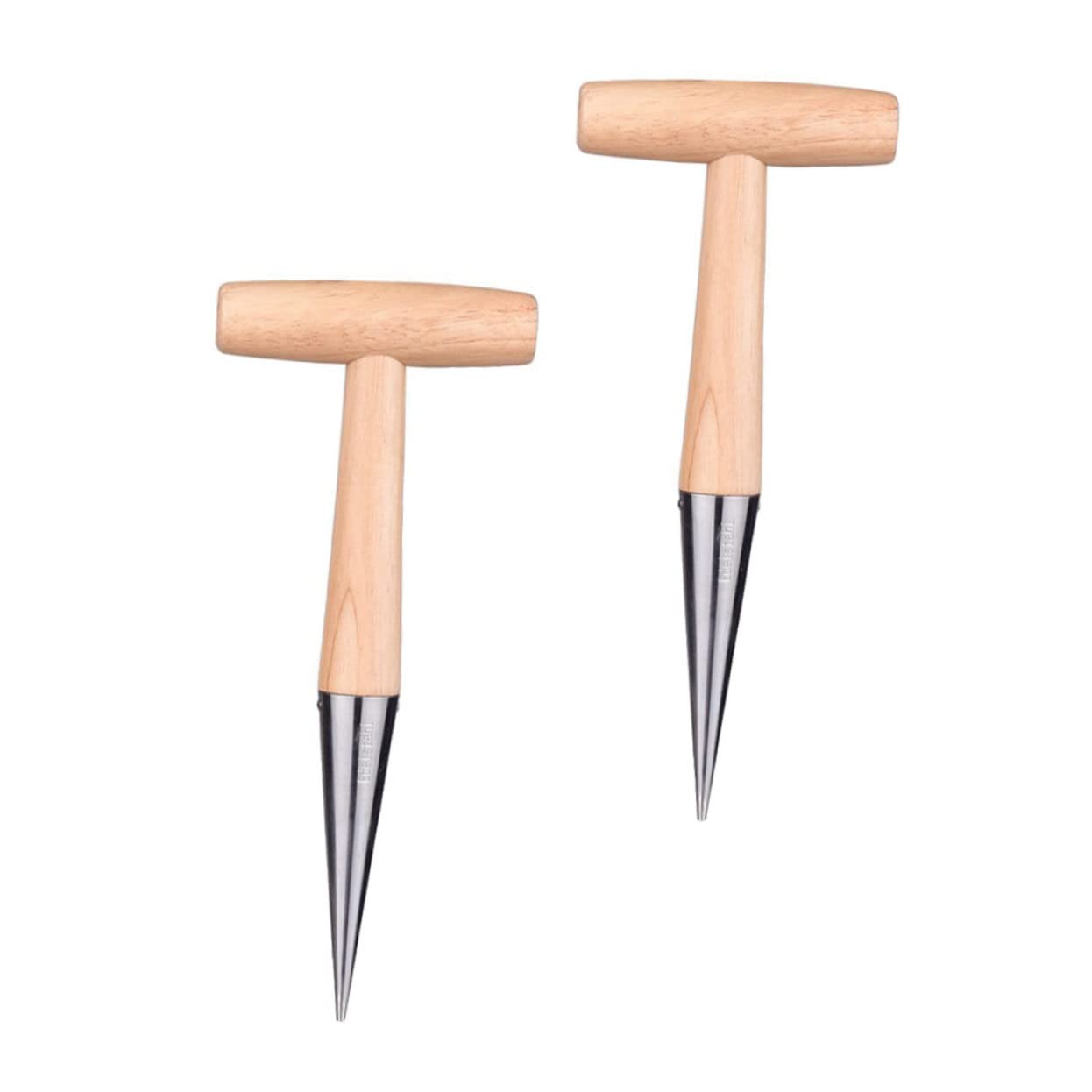 GANAZONO 1set Gardening Hole Punch Bulb Hand Tiller Garden Tool Root Long Tweezers for Terrarium Garden Hole Digger with Holder Lawnmower Grass Succulent Planters Soil Puncher Tools 2pcs