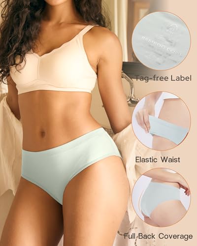 BAMBOO COOL Womens Underwear, Moisture-Wicking Briefs, Soft and Breathable Panties, Mid Waist, 5-Pack4