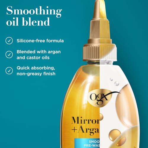 OGX Mirror Shine + Argan Oil Pre-Wash Hair Gloss, 4 fl oz - image 3