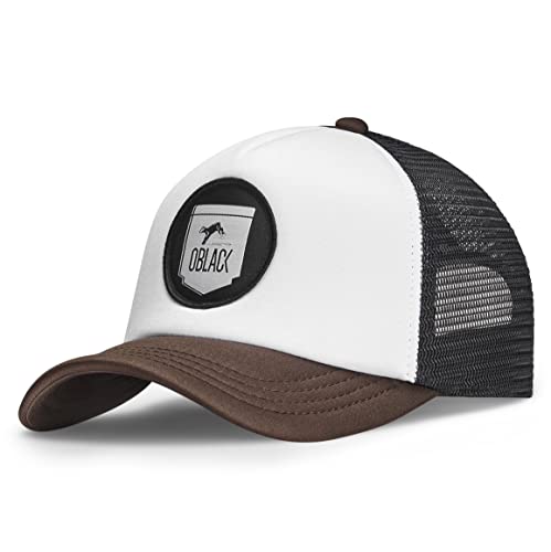 Oblack Gorras de Hombre Marrón Classic Cocoa Gorras Mujer Beisbol Ajustable con Visera Acolchada y Rejilla Negra - Gorra Trucker