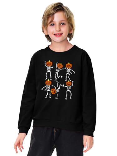 Image of Remimi Kids Halloween Sweatshirt Long Sleeve Thanksgiving Tops 3-14 Years