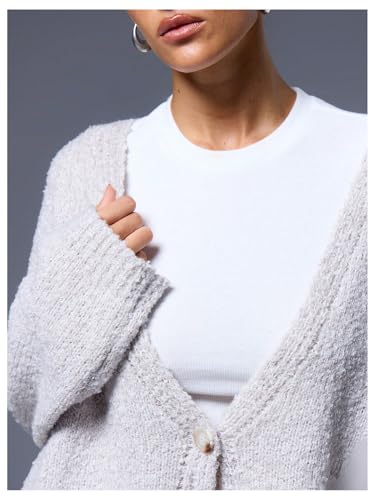 Floerns Women's Casual Long Sleeve Cardigan V Neck Oversized Knitted Sweater4