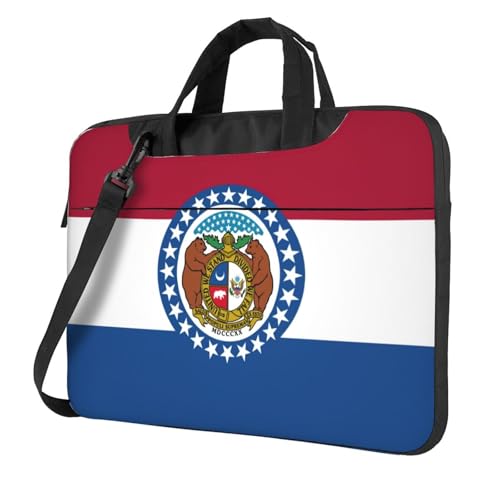 Maletín delgado para laptop de 13 a 15.6 pulgadas con diseño de la bandera de Missouri de TAyang