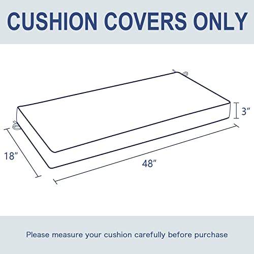 Melody Elephant Outdoor Cushion Covers With Ties, Water Repellent Patio Cushion Slipcovers Replacement For Decoration Garden Sofa Bench,48"X18"X3", Paisley Multi #TOP1