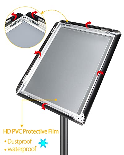 Burferly Sign Stands For Display, 1Pack Adjustable Sign Holder, 8.5 X 11 Inches Snap Open Sign Frame, Vertical & Horizontal View Displayed,Black #TOP3
