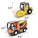 Wooden Train Cars Track Accessories Set Rescue Roller Truck and Mix Truck Toys Small Vehicles Magnetic Train Cars Fit for Wooden Train Track Railway for Boys and Girls (Engineering Set)