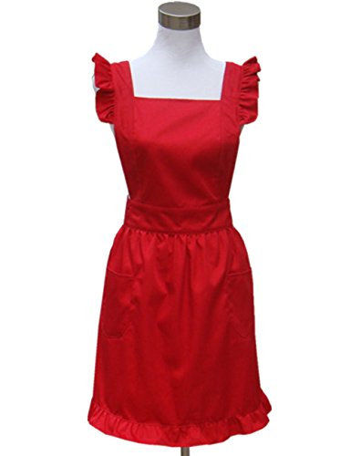 Hyzrz Lovely White Retro Lady's Aprons for Women's Cake Kitchen Fashion Cook Apron