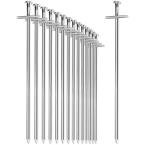 com-four® 15x Zelt-Heringe aus Stahl - Lange und robuste Erdnägel für Camping und Outdoor - ideal für normalen und harten Boden Cover