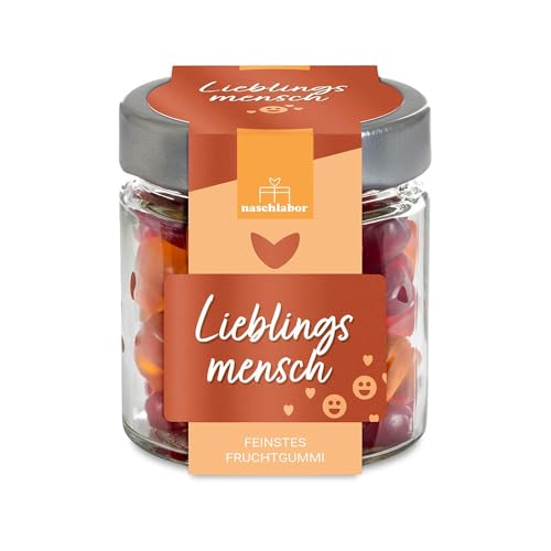 Fruchtgummi Geschenkglas Lieblingsmensch 120g | Geschenk für die Liebsten | Das Mitbringsel für deine Freunde | Valentinstag oder Muttertag